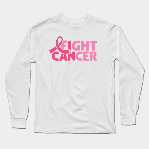 Fight Cancer Long Sleeve T-Shirt by Peach Lily Rainbow